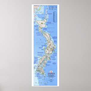 Affiche Le "Japon : CARTE géographique nationale à partir