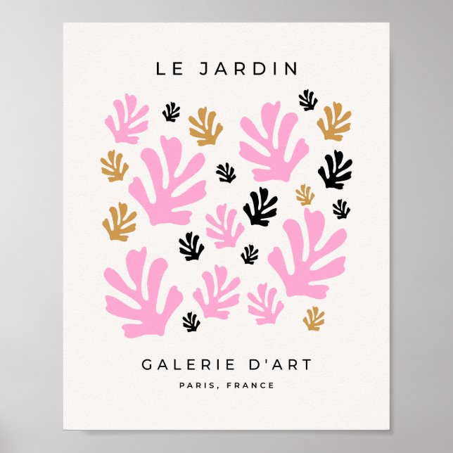 Affiche Le Jardin 01 Botanique Rose Et Or Feuille Moderne (Devant)