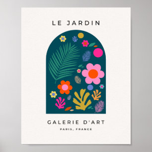 Affiche Le Jardin 05 Fleurs Abstraites Marine Bleu Floral
