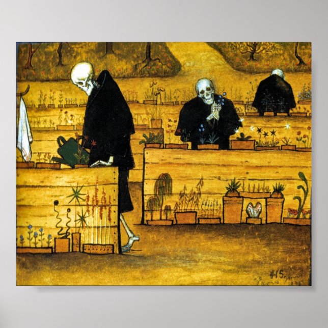 Affiche Le jardin de la mort par Hugo Simberg 1896 (Devant)