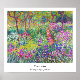 Affiche Le jardin d'iris au cool de Giverny Claude Monet,
