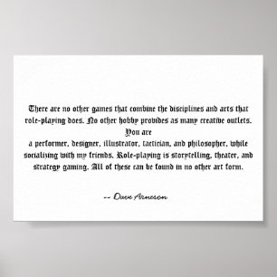 Affiche Le jeu de rôle est unique