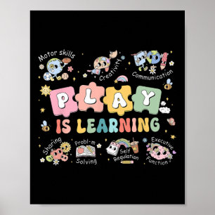 Affiche Le jeu est l'apprentissage Enseignant Élève Premie