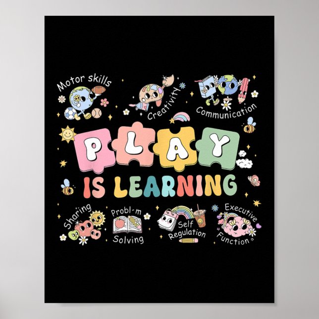 Affiche Le jeu est l'apprentissage Enseignant Élève Premie (Devant)