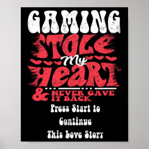 Affiche Le jeu m'a volé mon cœur ~ Saint-Valentin drôle