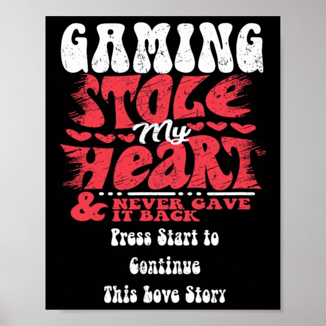 Affiche Le jeu m'a volé mon cœur ~ Saint-Valentin drôle  (Devant)