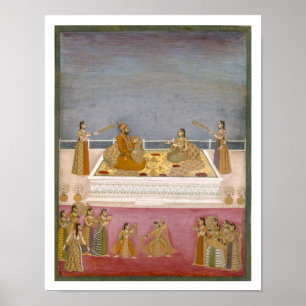 Affiche Le jeune empereur de Mughal Muhammad Shah à un