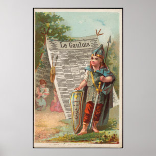 Affiche Le journal La Gaulois de la Renaissance Vintage