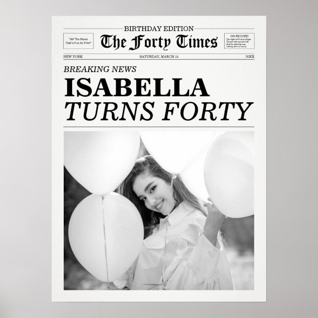 Affiche Le journal Quarty Times 40e anniversaire (Devant)