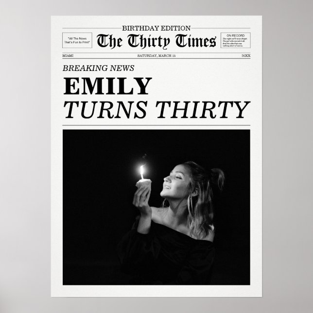 Affiche Le journal Thirty Times 30e anniversaire (Devant)