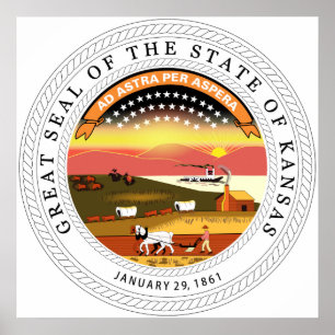 Affiche Le Kansas, Etats-Unis