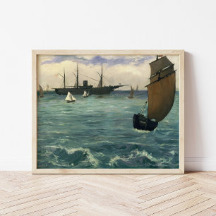 Affiche Le Kearsarge à Boulogne   Édouard Manet