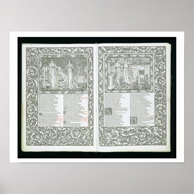 Affiche Le 'Kelmscott Chaucer', publié en 1896 par le Kel (Devant)