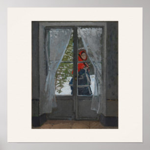 Affiche Le Kerchief Rouge par Monet - Art Impressionniste
