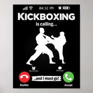 Affiche Le kickboxing appelle les arts martiaux rétro homm
