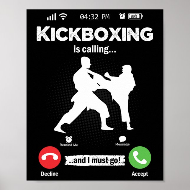 Affiche Le kickboxing appelle les arts martiaux rétro homm (Devant)