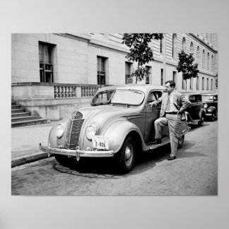 Affiche Le Kingfish - Huey Long Avec Sa Voiture - 1935