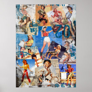 Affiche Le Kitsch Bitsch : Détruit Cowgirl Pin-Up No.1