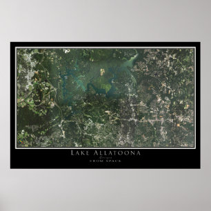 Affiche Le lac Allatoona Géorgie Carte satellite