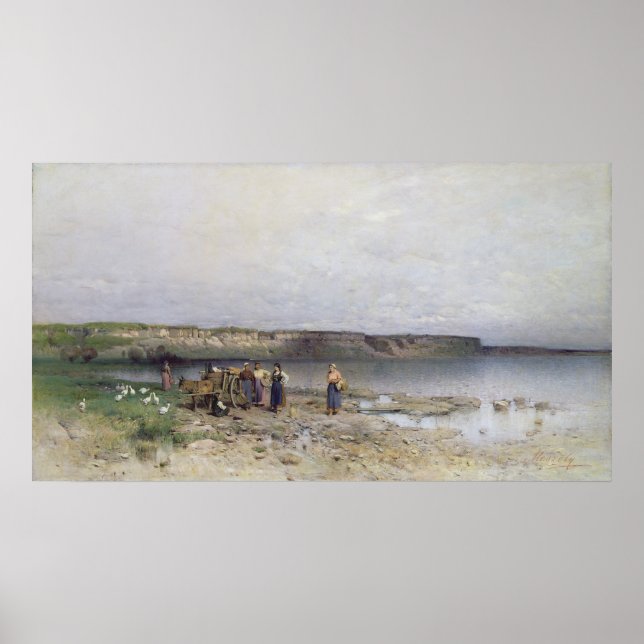 Affiche Le lac Balaton avec la rive d'Akarattya, 1885 (Devant)