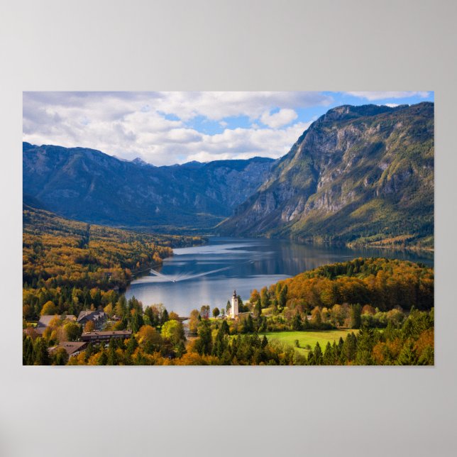 Affiche Le lac Bohinj en Slovénie en automne (Devant)