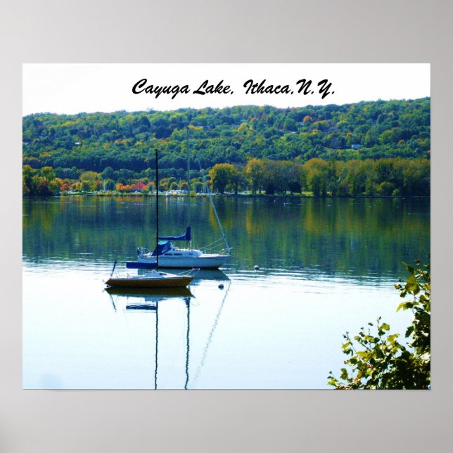 AFFICHE LE LAC CAYUGA EN AUTOMNE (Devant)