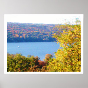 AFFICHE LE LAC CAYUGA EN AUTOMNE