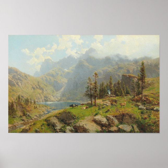 Affiche Le lac de Murg dans la Suisse, Glaris (Devant)