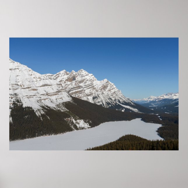 Affiche Le lac de Peyto enneigé de Jasper (Devant)