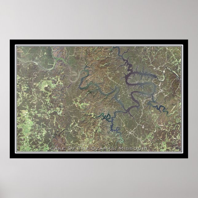 Affiche Le Lac Des Ozarks Missouri Carte De L'Affiche Sate (Devant)