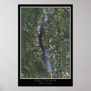 Affiche Le lac Eufaula Alabama - Géorgie Carte satellite