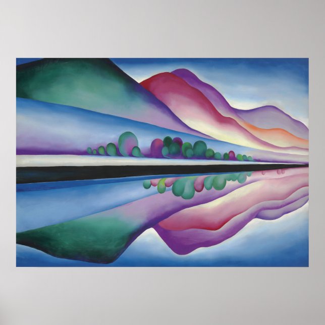 Affiche Le lac George Réflexion par Georgia O'Keeffe (Devant)