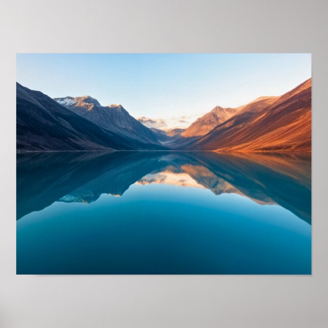 Affiche Le lac Mirror dans les montagnes (Devant)