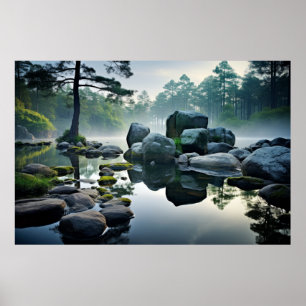 Affiche Le Lac Mist Nature paisible