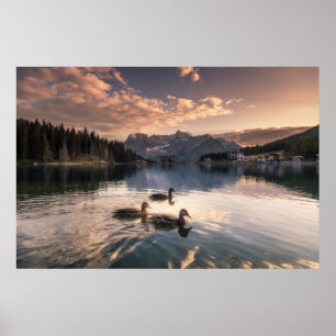 Affiche Le lac Misurina   Dolomites, Italie