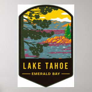 Affiche Le lac Tahoe Emerald Bay