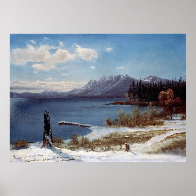 Affiche Le lac Tahoe en hiver par Albert Bierstadt (Devant)