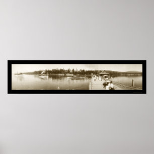 Affiche Le lac Tahoe, photo 1906 de quai de CA