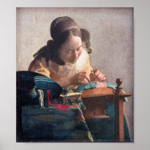 Affiche Le Lacemaker, Johannes Vermeer, 1669-1670