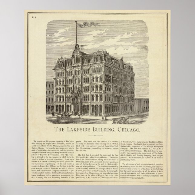 Affiche Le Lakeside Building, Chicago (Devant)