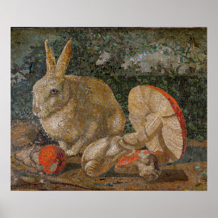 Affiche Le lapin de mosaïque et la nature des champignons