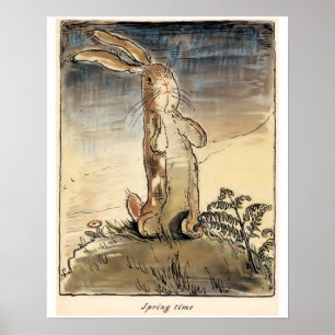 Affiche Le lapin de velours, Printemps