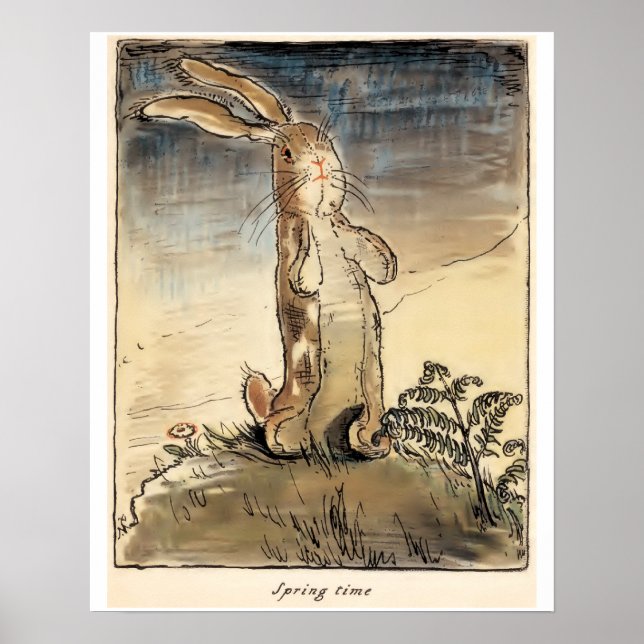 Affiche Le lapin de velours, Printemps (Devant)