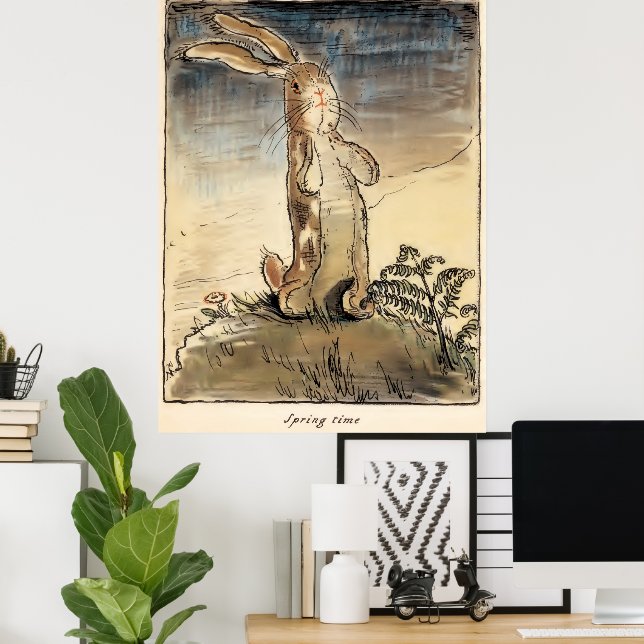 Affiche Le Lapin de velours, Printemps (Bureau à domicile)