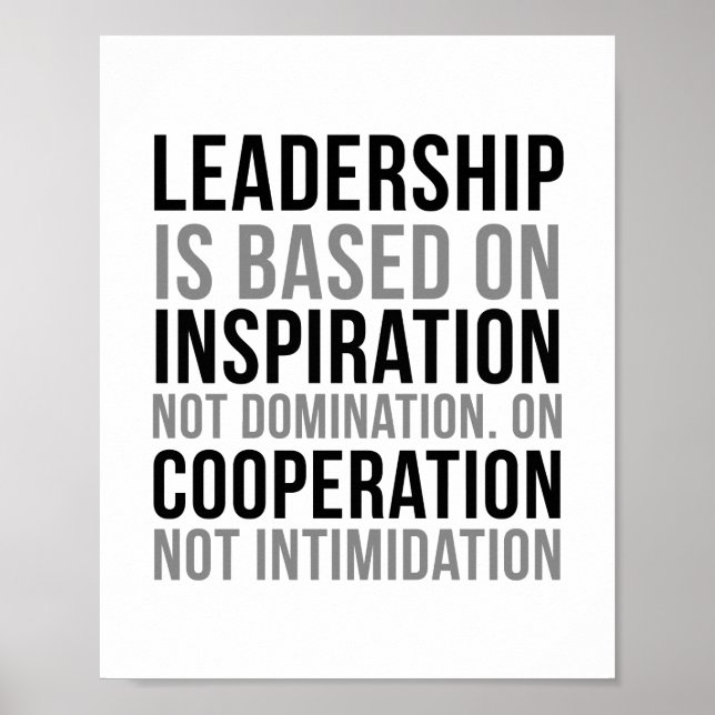 Affiche Le Leadership Repose Sur L'Inspiration (Devant)