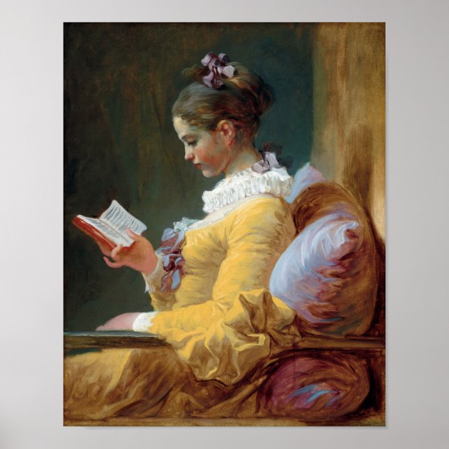Affiche Le lecteur, Fragonard (Devant)