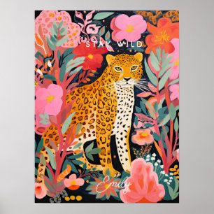 Affiche le léopard cheetah reste l'affiche de la chambre d