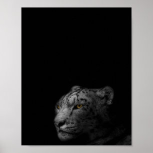 Affiche Le Leopard, photo moderne en noir et blanc