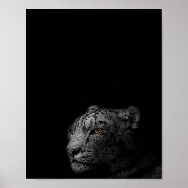 Affiche Le Leopard, photo moderne en noir et blanc (Devant)