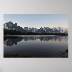 Affiche Le lever du soleil du Lac de Cheserys Chamonix